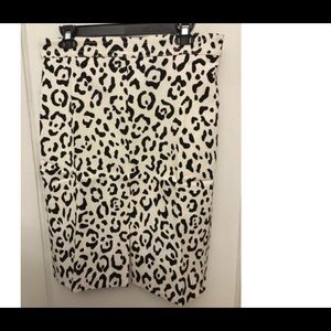 - Ann Taylor Animal Print Skirt High Waist Belted .